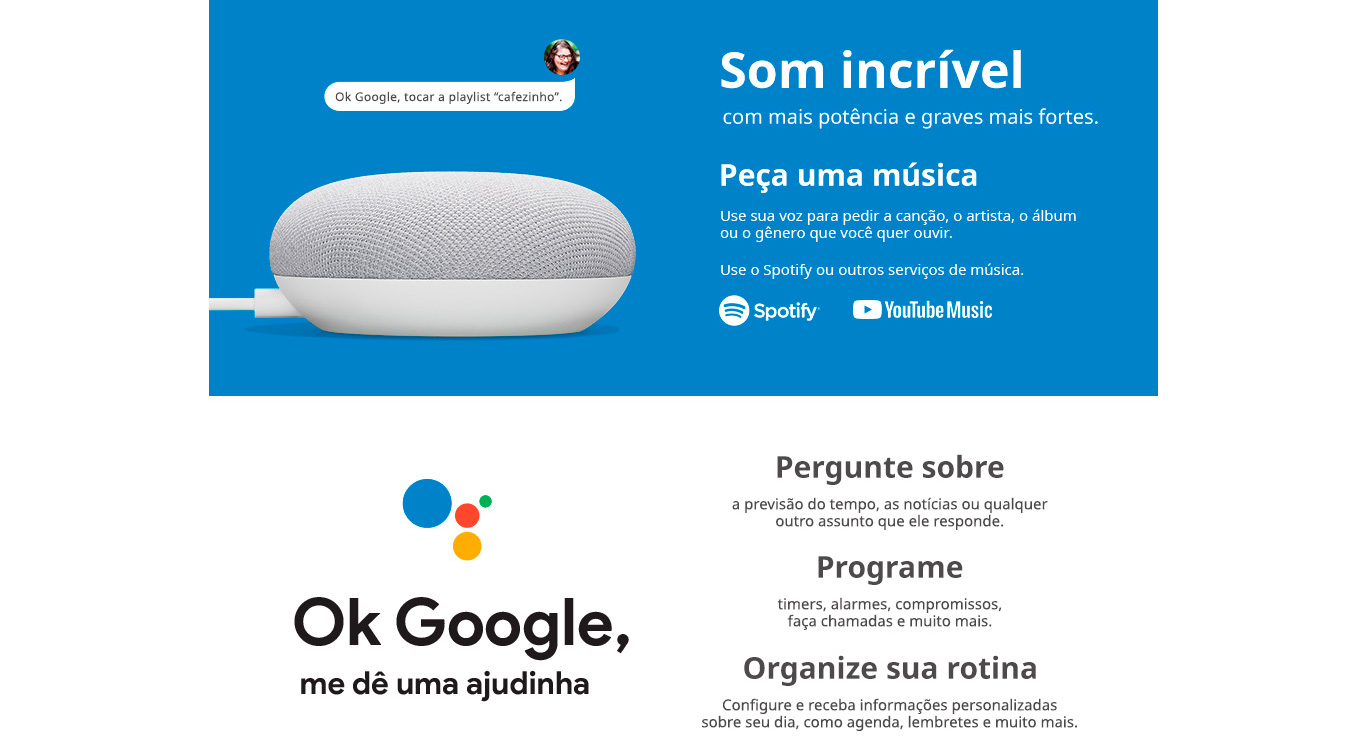 Nest Mini 2ª geração Smart Speaker com Google Assistente Cor Carvão